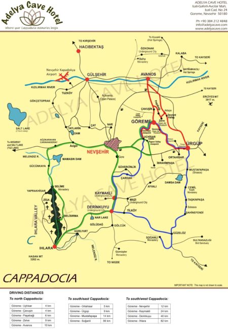 Map of Cappadocia - Useful Info